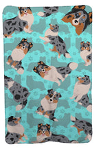 Load image into Gallery viewer, Blue Merle Sheltie Soft Travel Blanket with Bag