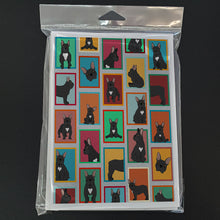 Load image into Gallery viewer, Lots of Black French Bulldog Greeting Cards -  Blank Note Cards – 8-Pack of Artist-Designed Cards with Envelopes