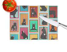 Load image into Gallery viewer, Lots of Black French Bulldog Glass Cutting Boards – Durable, Decorative Kitchen Art Large