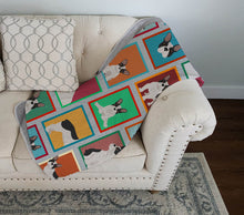 Load image into Gallery viewer, Lots of Black and White French Bulldog Quilted Blanket 50x60