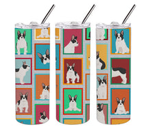Load image into Gallery viewer, Lots of Black and White French Bulldog Stainless Steel 20 oz Skinny Tumbler