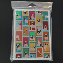Load image into Gallery viewer, Lots of Fawn Pug Greeting Cards -  Blank Note Cards – 8-Pack of Artist-Designed Cards with Envelopes