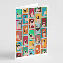Load image into Gallery viewer, Lots of Fawn Pug Greeting Cards -  Blank Note Cards – 8-Pack of Artist-Designed Cards with Envelopes