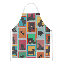 Load image into Gallery viewer, Lots of Black Pug Apron – Artist-Designed Kitchen, BBQ &amp; Craft Apron