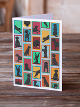 Load image into Gallery viewer, Lots of Black Labrador Retriever Greeting Cards -  Blank Note Cards – 8-Pack of Artist-Designed Cards with Envelopes