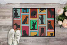 Load image into Gallery viewer, Lots of Black Labrador Retriever Doormat - 24x36 Decorative Floor Mat – Indoor/Outdoor Rug with Artistic Flair