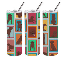Load image into Gallery viewer, Lots of Chocolate Labrador Retriever Stainless Steel 20 oz Skinny Tumbler