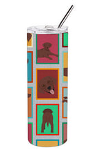 Load image into Gallery viewer, Lots of Chocolate Labrador Retriever Stainless Steel 20 oz Skinny Tumbler