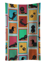 Load image into Gallery viewer, Lots of Longhaired Black Tan Dachshund Kitchen Towel