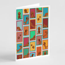 Load image into Gallery viewer, Lots of Longhaired Red Dachshund Greeting Cards -  Blank Note Cards – 8-Pack of Artist-Designed Cards with Envelopes