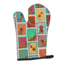 Load image into Gallery viewer, Lots of Longhaired Red Dachshund Oven Mitt