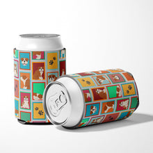 Load image into Gallery viewer, Lots of Red and White English Bulldog Can or Bottle Hugger