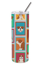 Load image into Gallery viewer, Lots of Red and White English Bulldog Stainless Steel 20 oz Skinny Tumbler