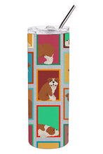 Load image into Gallery viewer, Lots of Red and White English Bulldog Stainless Steel 20 oz Skinny Tumbler