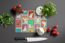 Load image into Gallery viewer, Lots of Piebald English Bulldog Glass Cutting Boards – Durable, Decorative Kitchen Art Large