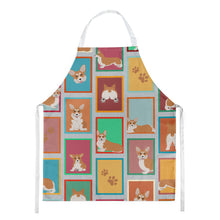 Load image into Gallery viewer, Lots of Red and White Pembroke Corgi Apron – Artist-Designed Kitchen, BBQ &amp; Craft Apron