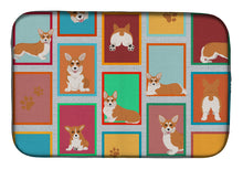Load image into Gallery viewer, Lots of Red and White Pembroke Corgi Dish Drying Mat