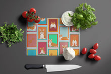 Load image into Gallery viewer, Lots of Red and White Pembroke Corgi Glass Cutting Boards – Durable, Decorative Kitchen Art Large