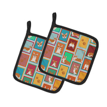 Load image into Gallery viewer, Lots of Red and White Pembroke Corgi Pot Holders - Set of 2 Decorative Kitchen Helpers | Made in the USA