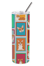 Load image into Gallery viewer, Lots of Red and White Pembroke Corgi Stainless Steel 20 oz Skinny Tumbler