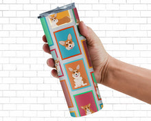 Load image into Gallery viewer, Lots of Red and White Pembroke Corgi Stainless Steel 20 oz Skinny Tumbler