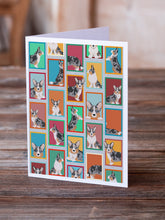 Load image into Gallery viewer, Lots of Blue Merle Welsh Cardigan Corgi Greeting Cards -  Blank Note Cards – 8-Pack of Artist-Designed Cards with Envelopes