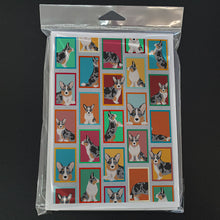 Load image into Gallery viewer, Lots of Blue Merle Welsh Cardigan Corgi Greeting Cards -  Blank Note Cards – 8-Pack of Artist-Designed Cards with Envelopes
