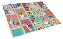 Load image into Gallery viewer, Lots of Blue Merle Welsh Cardigan Corgi Glass Cutting Boards – Durable, Decorative Kitchen Art Large