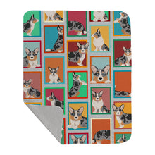 Load image into Gallery viewer, Lots of Blue Merle Welsh Cardigan Corgi Quilted Blanket 50x60