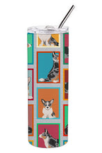 Load image into Gallery viewer, Lots of Blue Merle Welsh Cardigan Corgi Stainless Steel 20 oz Skinny Tumbler