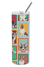 Load image into Gallery viewer, Lots of Blue Merle Welsh Cardigan Corgi Stainless Steel 20 oz Skinny Tumbler