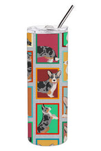 Load image into Gallery viewer, Lots of Blue Merle Welsh Cardigan Corgi Stainless Steel 20 oz Skinny Tumbler