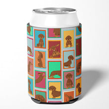 Load image into Gallery viewer, Lots of Chocolate and Tan Dachshund Can or Bottle Hugger