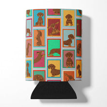 Load image into Gallery viewer, Lots of Chocolate and Tan Dachshund Can or Bottle Hugger