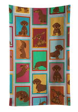 Load image into Gallery viewer, Lots of Chocolate and Tan Dachshund Kitchen Towel