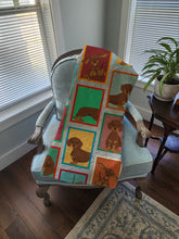 Load image into Gallery viewer, Lots of Chocolate and Tan Dachshund Quilted Blanket 50x60