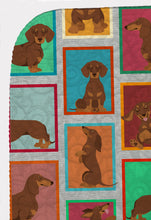 Load image into Gallery viewer, Lots of Chocolate and Tan Dachshund Quilted Blanket 50x60
