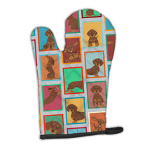 Load image into Gallery viewer, Lots of Chocolate and Tan Dachshund Oven Mitt