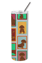 Load image into Gallery viewer, Lots of Chocolate and Tan Dachshund Stainless Steel 20 oz Skinny Tumbler