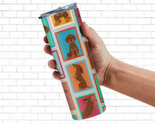 Load image into Gallery viewer, Lots of Chocolate and Tan Dachshund Stainless Steel 20 oz Skinny Tumbler