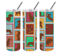 Load image into Gallery viewer, Lots of Chocolate and Tan Dachshund Stainless Steel 20 oz Skinny Tumbler