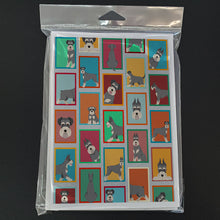 Load image into Gallery viewer, Lots of Schnauzer Greeting Cards -  Blank Note Cards – 8-Pack of Artist-Designed Cards with Envelopes