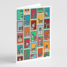 Load image into Gallery viewer, Lots of Schnauzer Greeting Cards -  Blank Note Cards – 8-Pack of Artist-Designed Cards with Envelopes