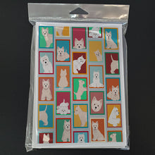 Load image into Gallery viewer, Lots of Westie Greeting Cards -  Blank Note Cards – 8-Pack of Artist-Designed Cards with Envelopes