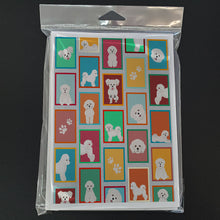 Load image into Gallery viewer, Lots of Bichon Frise Greeting Cards -  Blank Note Cards – 8-Pack of Artist-Designed Cards with Envelopes