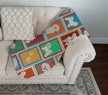Load image into Gallery viewer, Lots of Bichon Frise Quilted Blanket 50x60