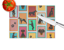 Load image into Gallery viewer, Lots of Doberman Pinscher Glass Cutting Boards – Durable, Decorative Kitchen Art Large
