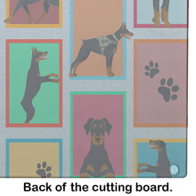 Load image into Gallery viewer, Lots of Doberman Pinscher Glass Cutting Boards – Durable, Decorative Kitchen Art Large