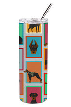 Load image into Gallery viewer, Lots of Doberman Pinscher Stainless Steel 20 oz Skinny Tumbler