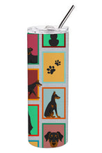 Load image into Gallery viewer, Lots of Doberman Pinscher Stainless Steel 20 oz Skinny Tumbler